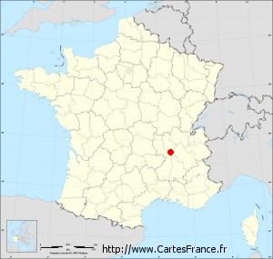 Fond de carte administrative de Les Roches-de-Condrieu petit format